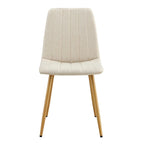Chaise d'appoint en lin et pieds en métal (Lot de 4)