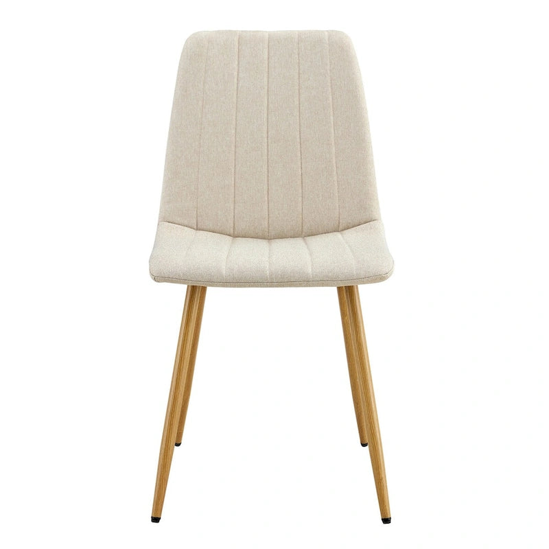 Chaise d'appoint en lin et pieds en métal (Lot de 4)
