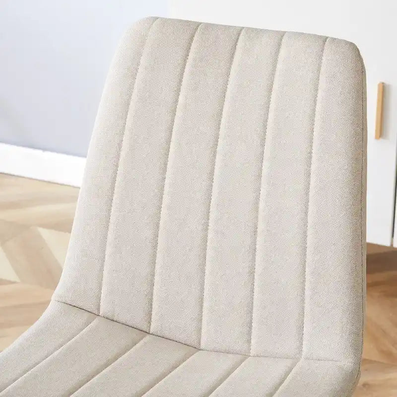 Chaise d'appoint en lin et pieds en métal (Lot de 4)