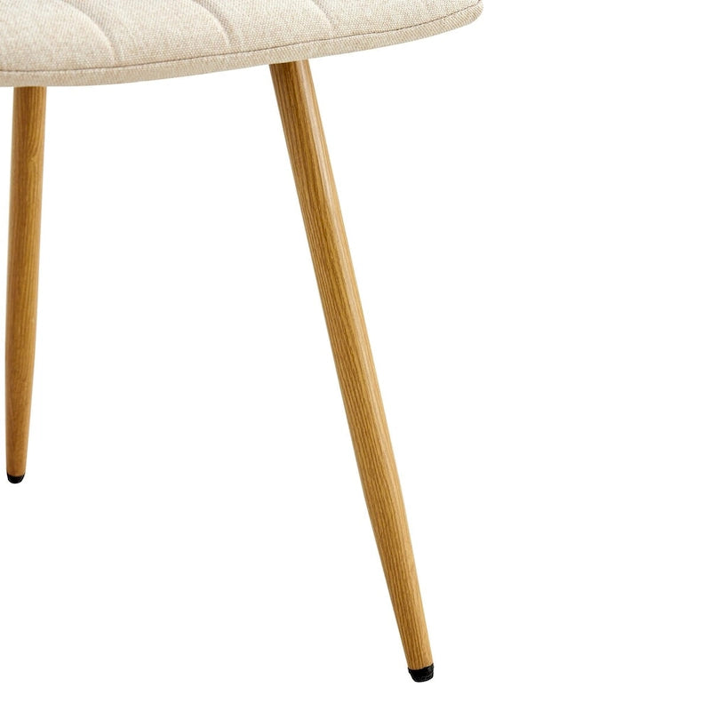 Chaise d'appoint en lin et pieds en métal (Lot de 4)