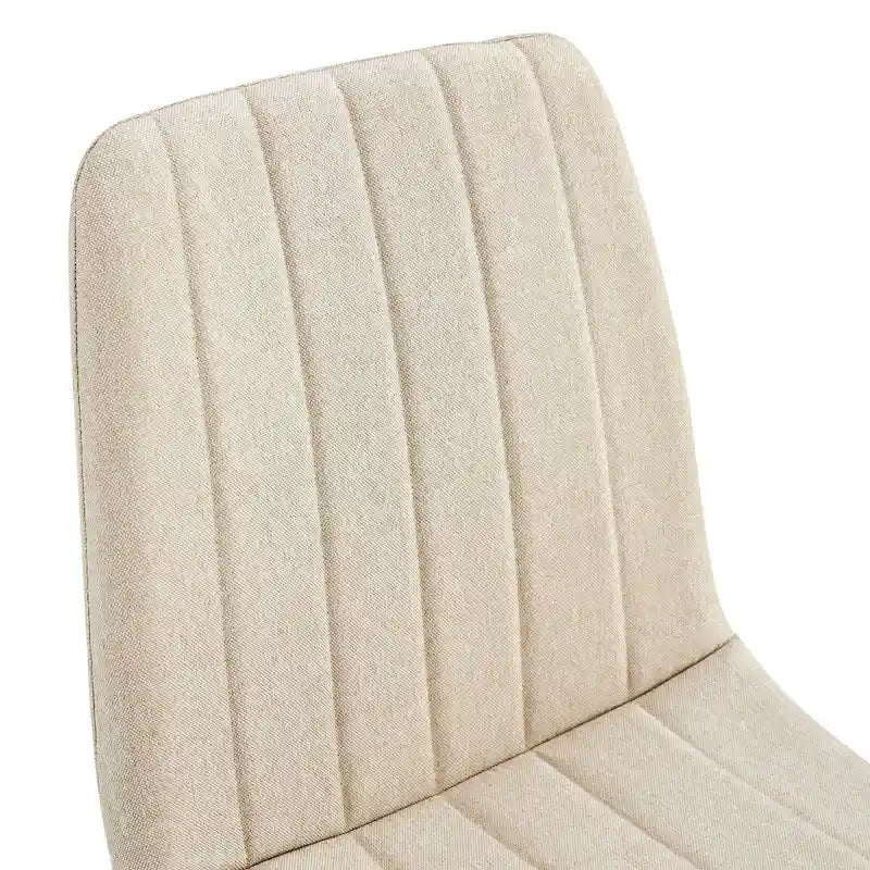 Chaise d'appoint en lin et pieds en métal (Lot de 4)