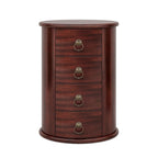 Table d'appoint ronde en bois massif, sans assemblage, avec tiroirs, style vintage
